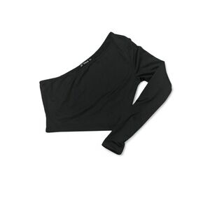 SHEIN Black Asymmetrical Crop Top small